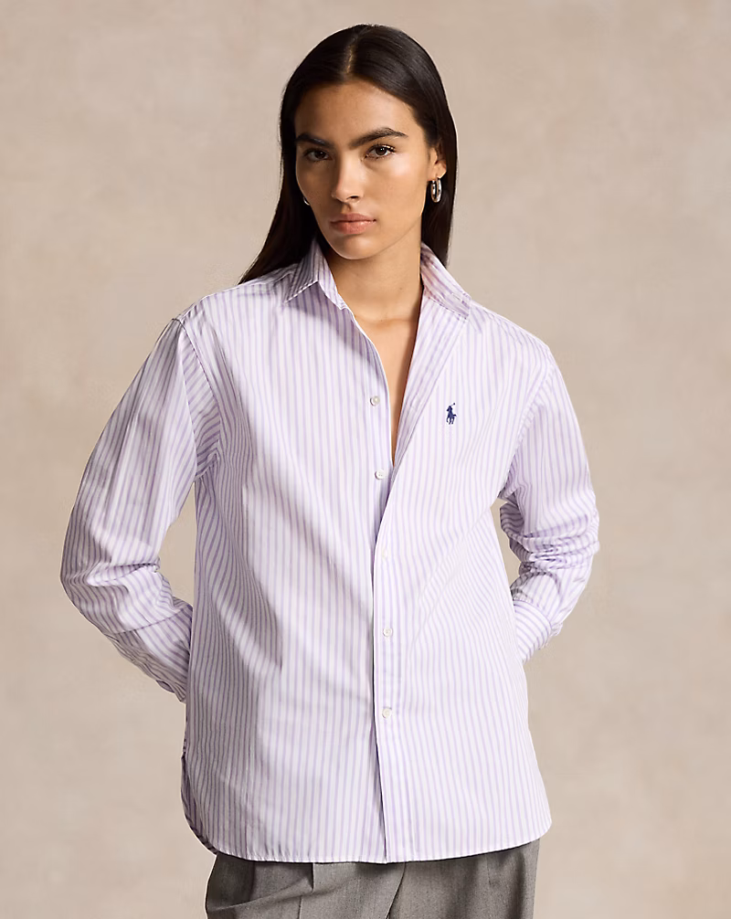 Relaxed Fit Striped Cotton Shirt
