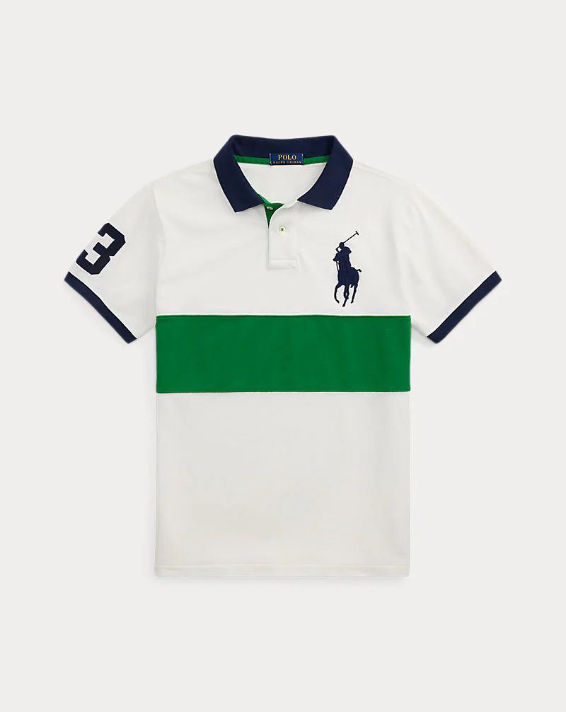 Custom Slim Fit Big Pony Mesh Polo Shirt