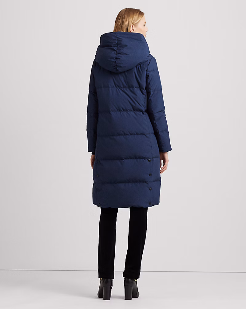 Oversize-Collar Quilted Down Coat