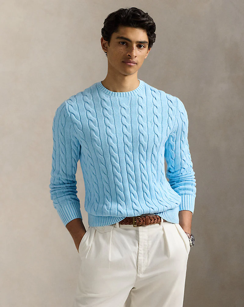 Cable-Knit Mineral-Dyed Cotton Jumper