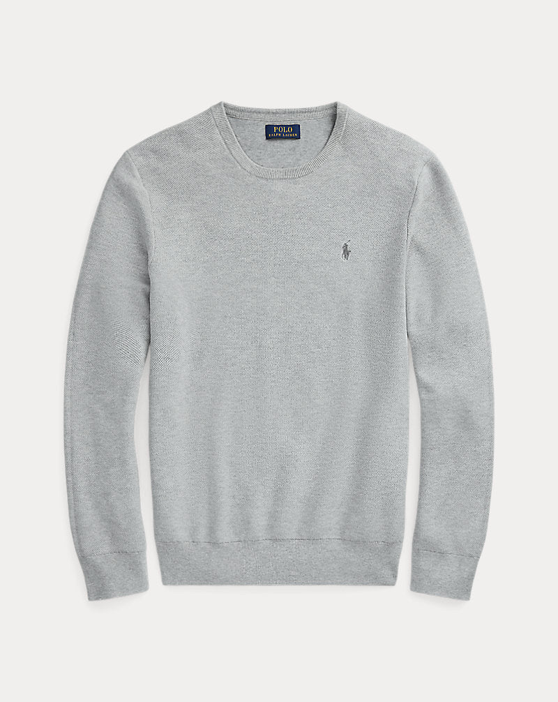 Mesh-Knit Cotton Crewneck Jumper