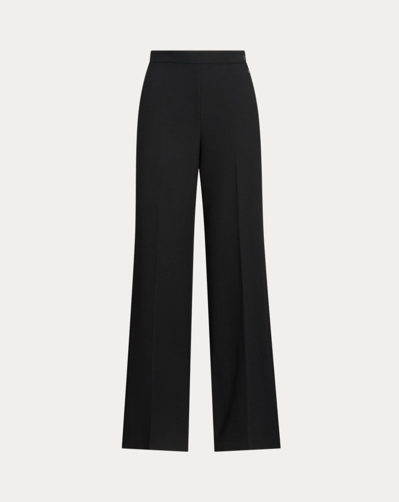 Wool Crepe Wide-Leg Pant