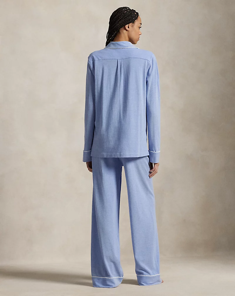 Knit Long-Sleeve Shirt & Pant Pajama Set