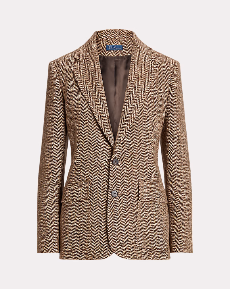 Herringbone Linen-Blend Blazer