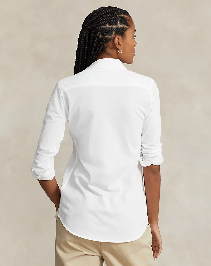 Slim Fit Knit Cotton Oxford Shirt