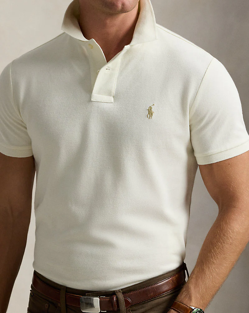Custom Slim Fit Mesh Polo Shirt