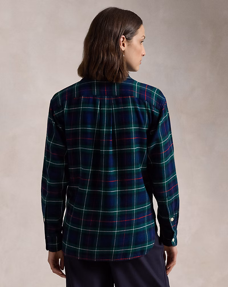 Relaxed Fit Plaid Cotton Shirt