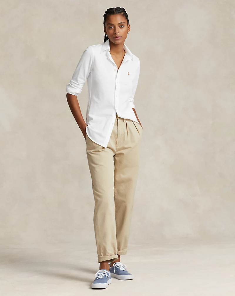 Slim Fit Knit Cotton Oxford Shirt