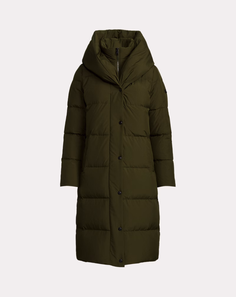 Oversize-Collar Quilted Down Coat