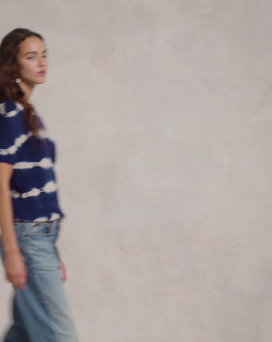 Tie-Dye Cable Cotton Sweater