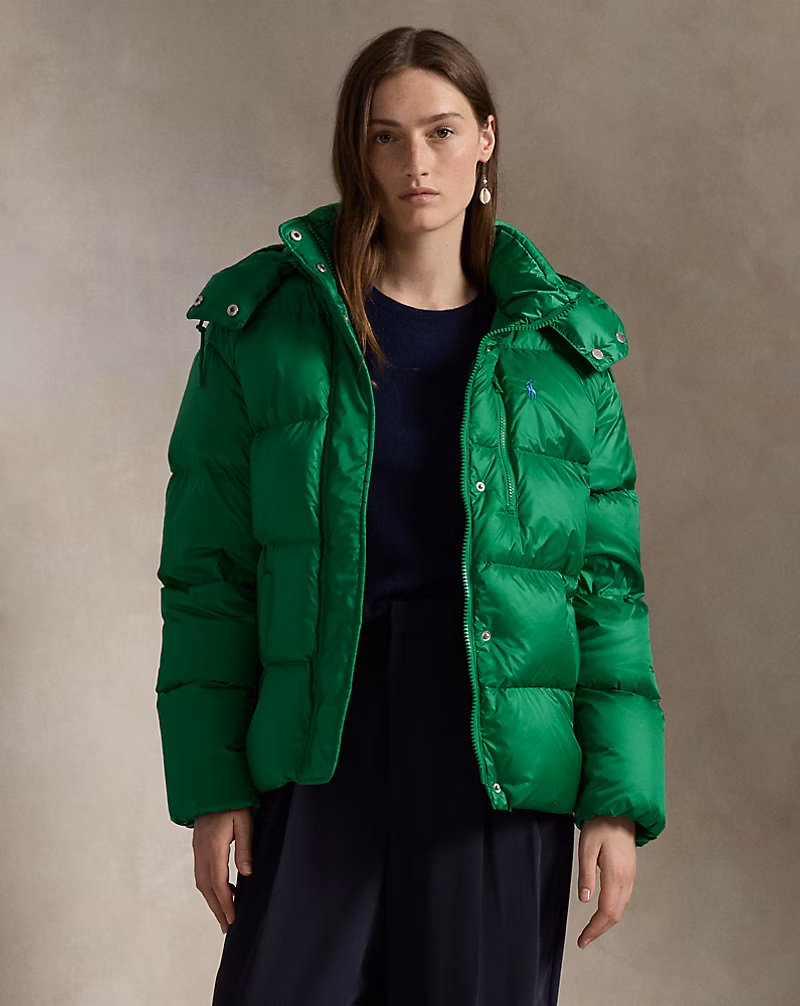 Water-Repellent Quilted Down Jacket