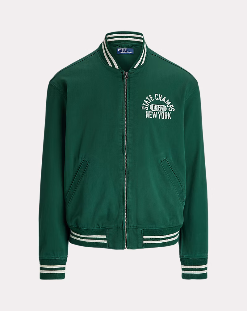 Varsity-Inspired Twill Track Jacket