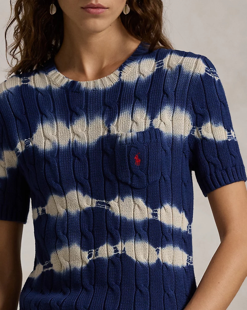 Tie-Dye Cable Cotton Sweater
