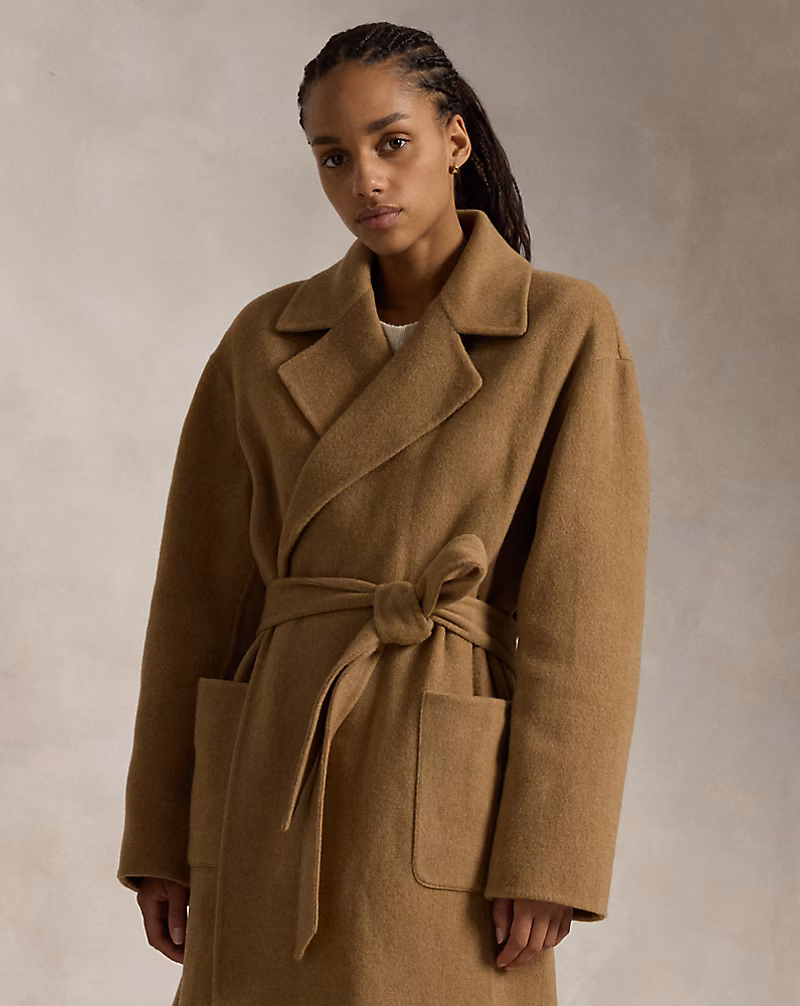 Double-Faced Wool Wrap Coat