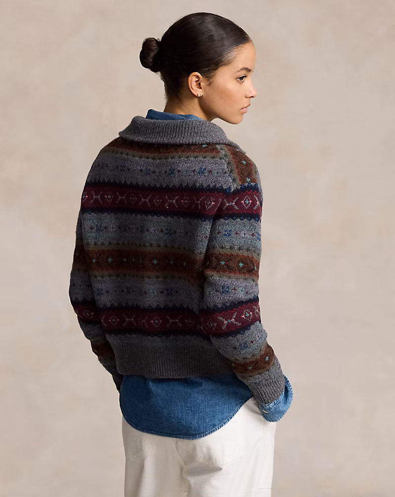 Ralph Lauren Fair Isle Wool Half-Zip Sweater