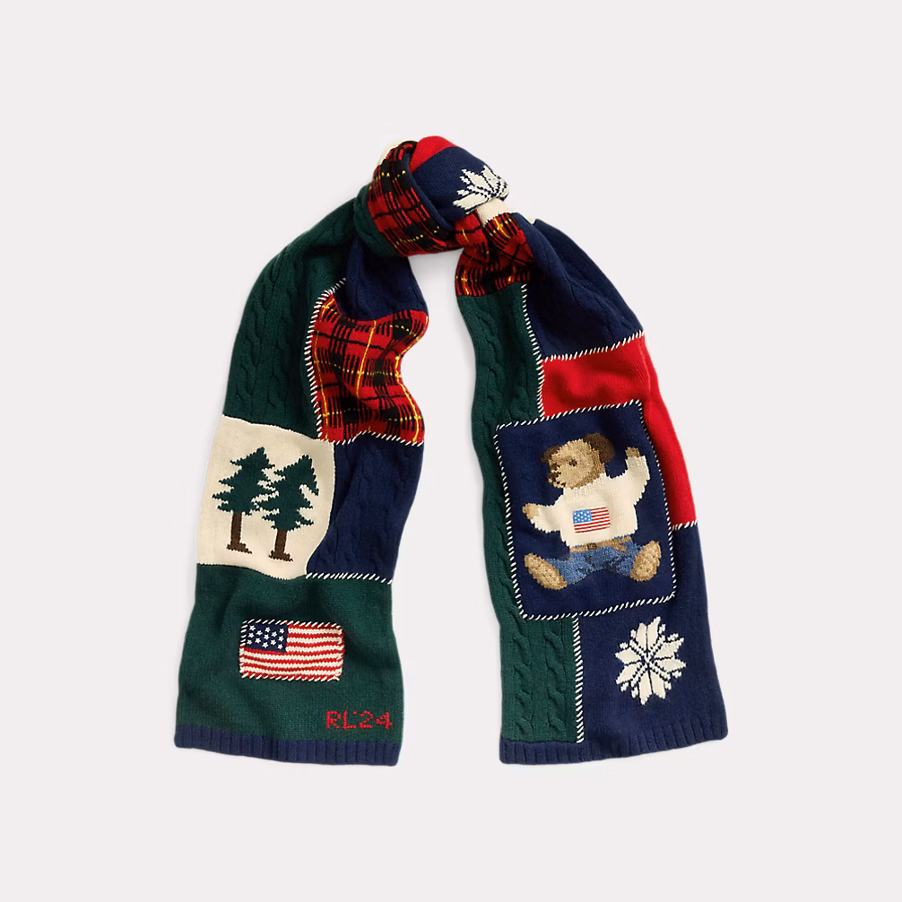 Multi-Patchwork Wool-Blend Scarf