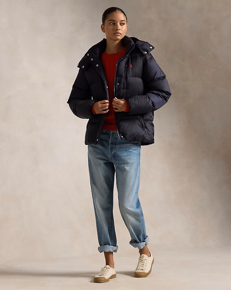 Water-Repellent Quilted Down Jacket