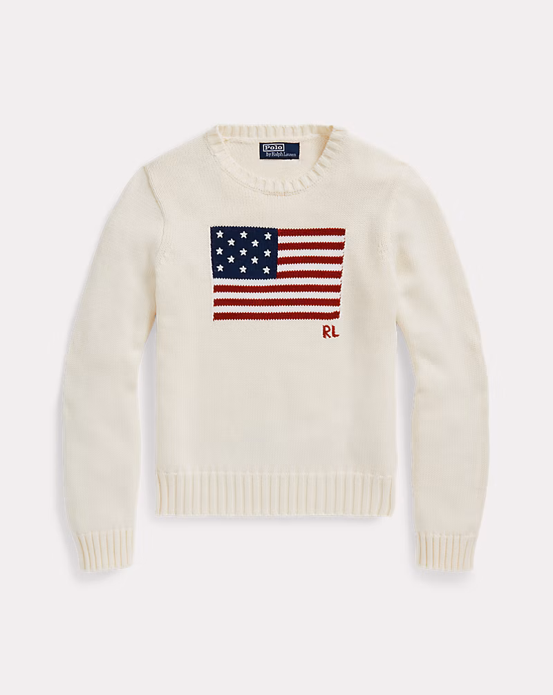 Flag Cotton Crewneck Sweater