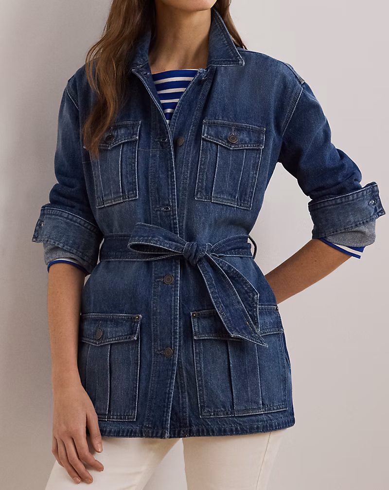 Belted Denim Shirt Jacket