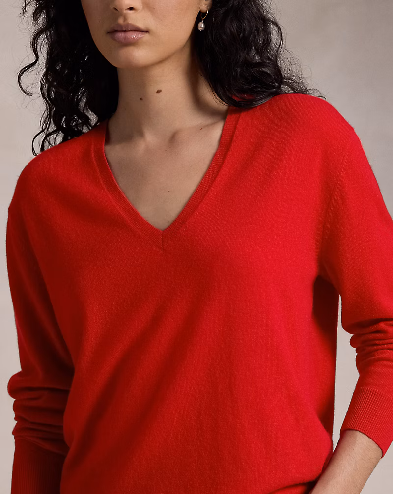 Ralph Lauren Relaxed Fit Cashmere V-Neck Sweater
