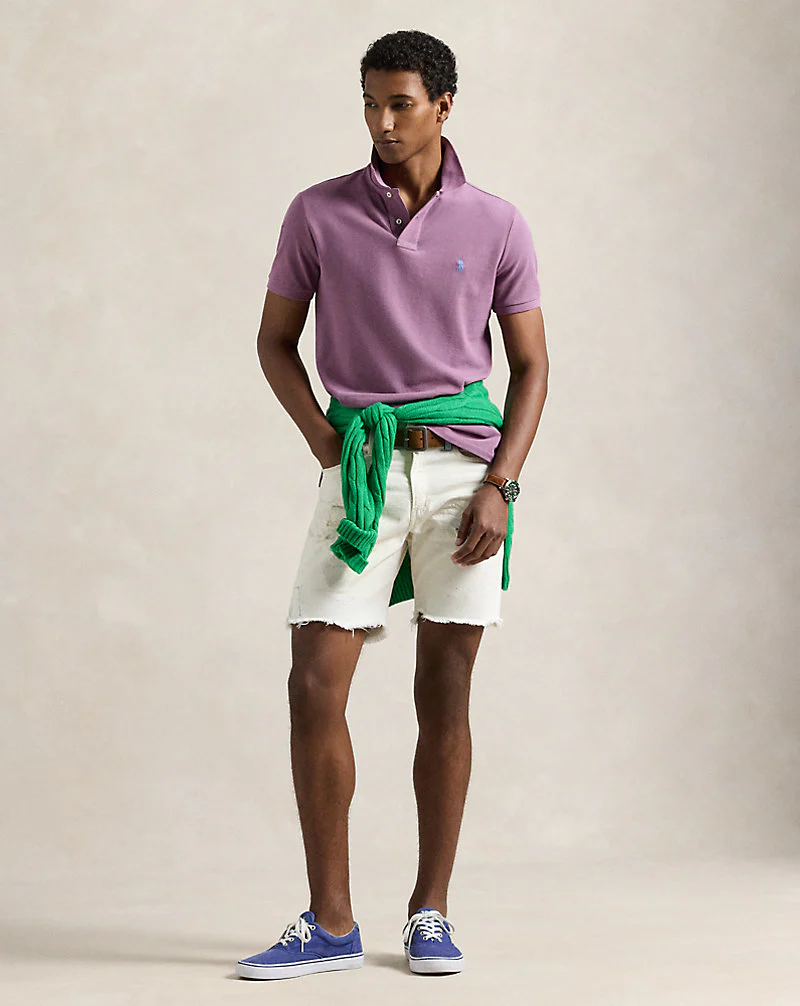 Custom Slim Fit Mesh Polo Shirt