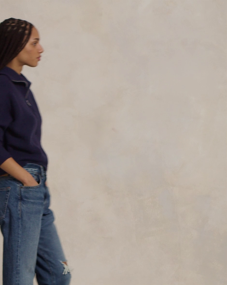 Cashmere-Wool Half-Zip Sweater