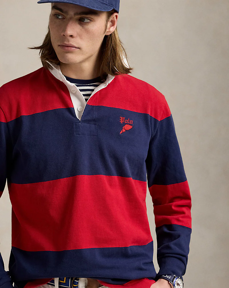 Classic Fit Striped Jersey Rugby Shirt