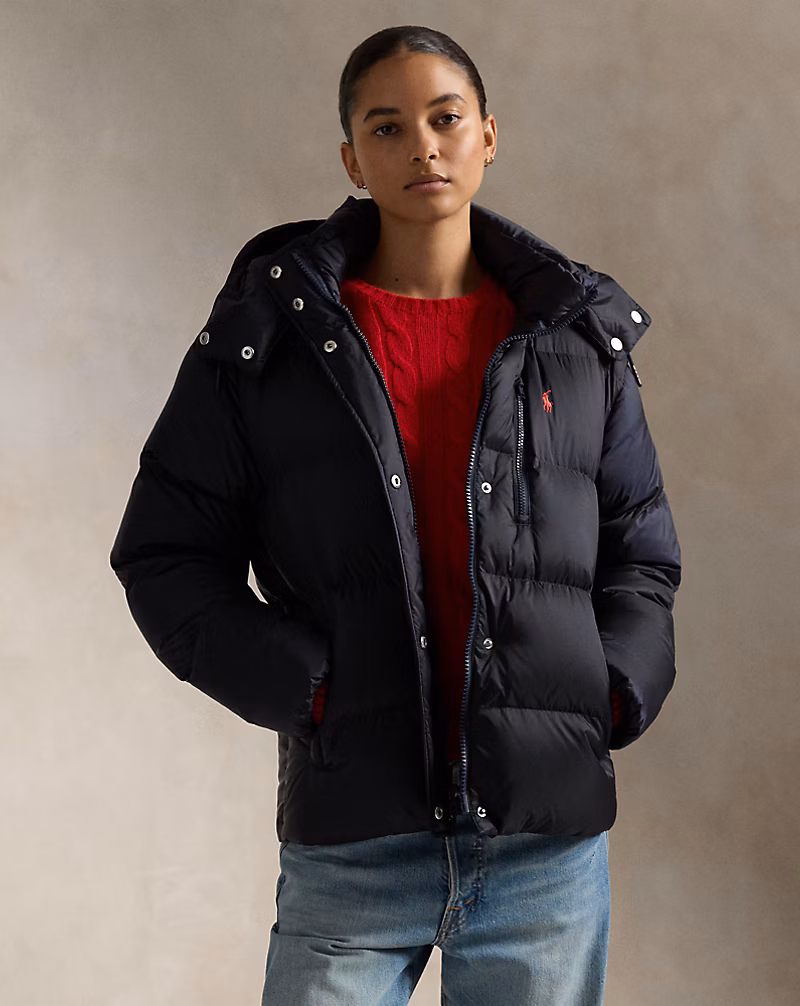 Water-Repellent Quilted Down Jacket