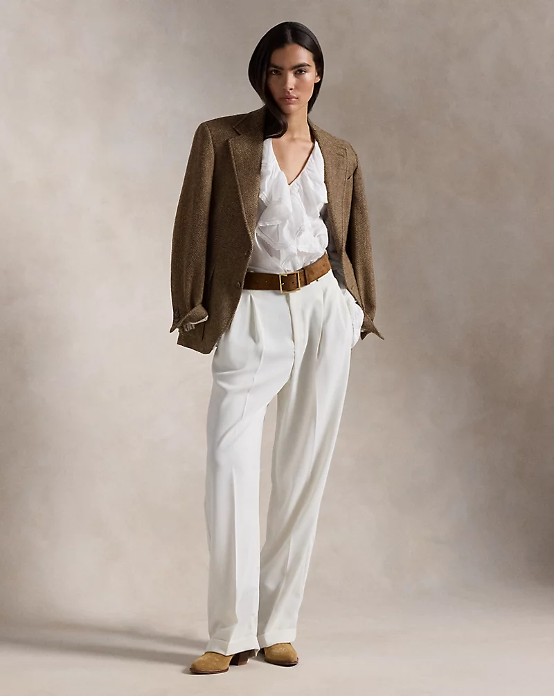 Ruffle-Trim Cotton Voile Blouse