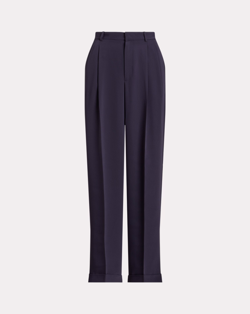 Pleated Straight-Leg Pant