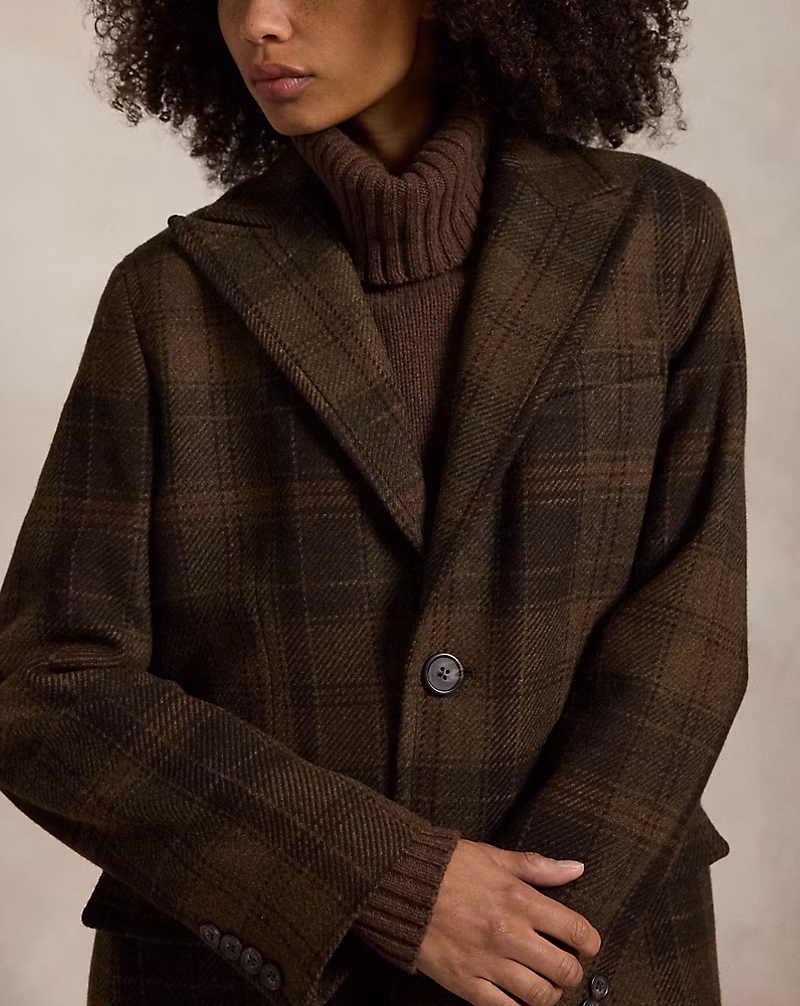 Plaid Wool Coat