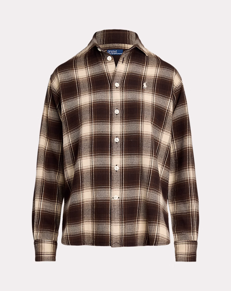 Relaxed Fit Plaid Cotton Shirt