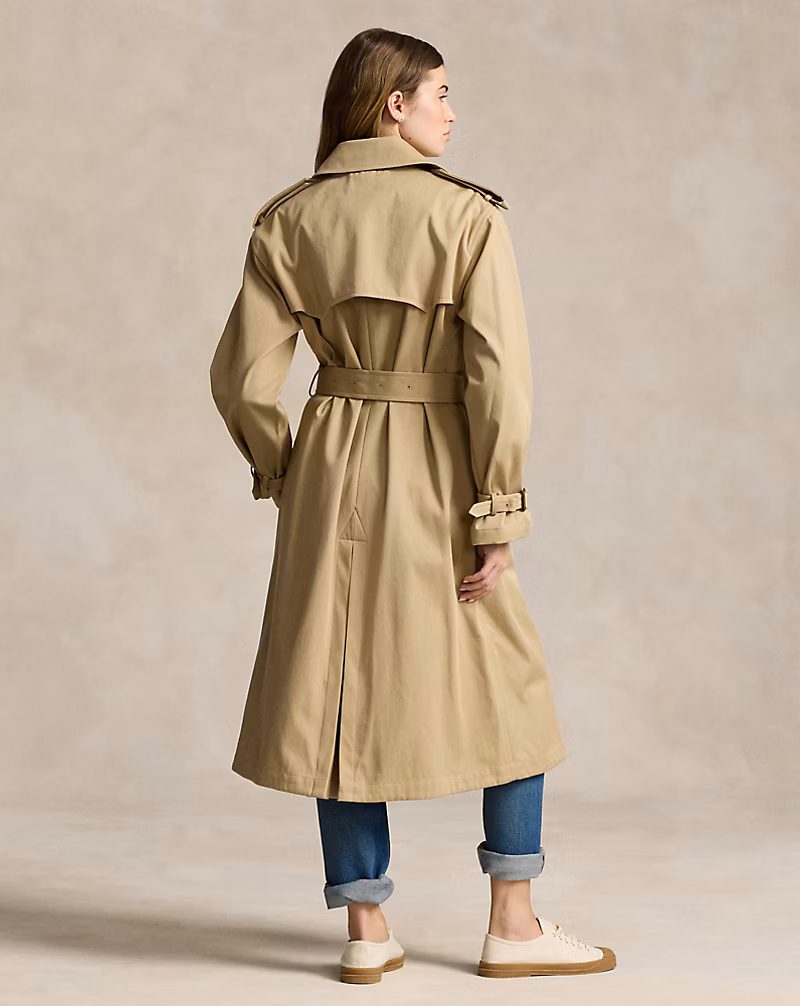 Double-Breasted Twill Trench Coat
