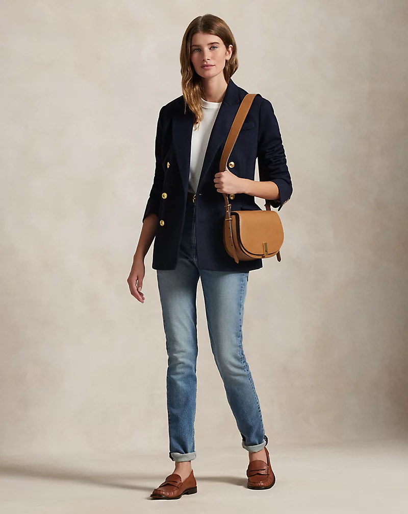 Double-Breasted Knit Blazer