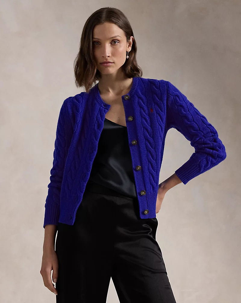 Cable-Knit Wool-Cashmere Cardigan