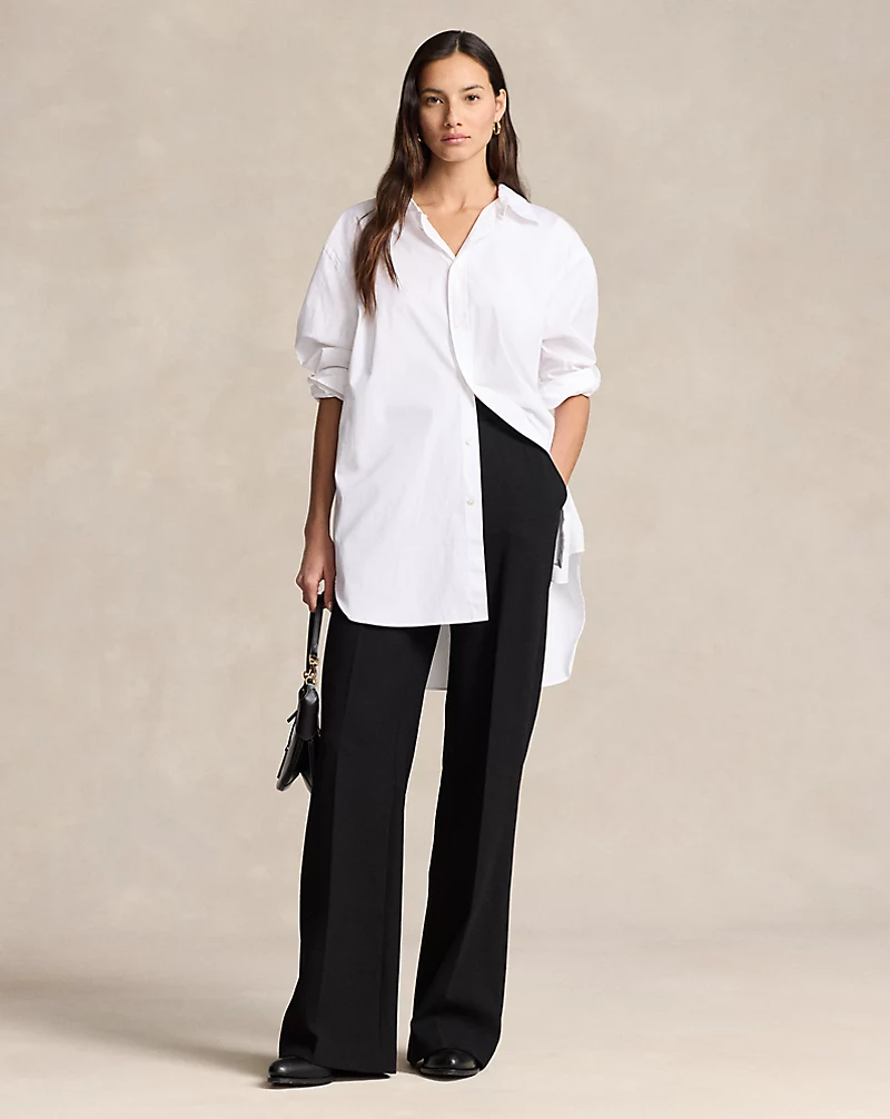 Wool Crepe Wide-Leg Pant