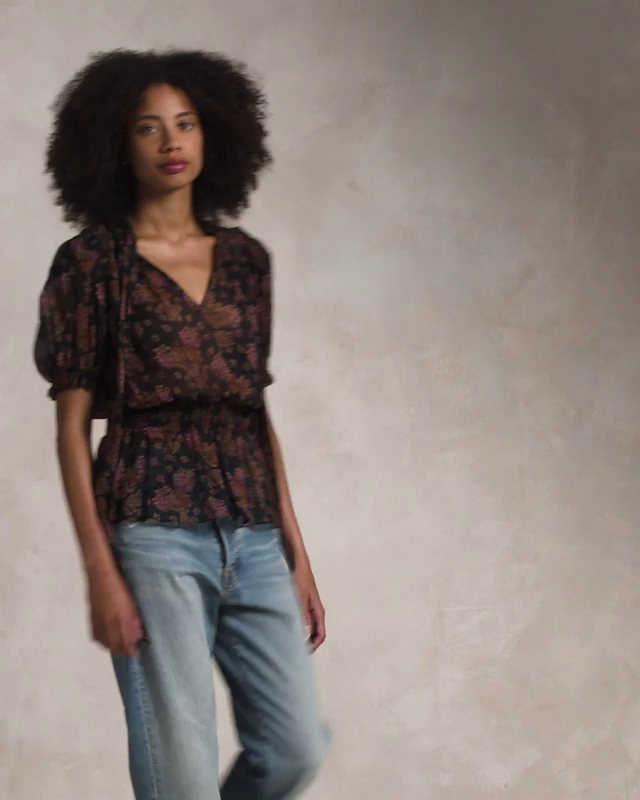 Floral Georgette Peplum Top