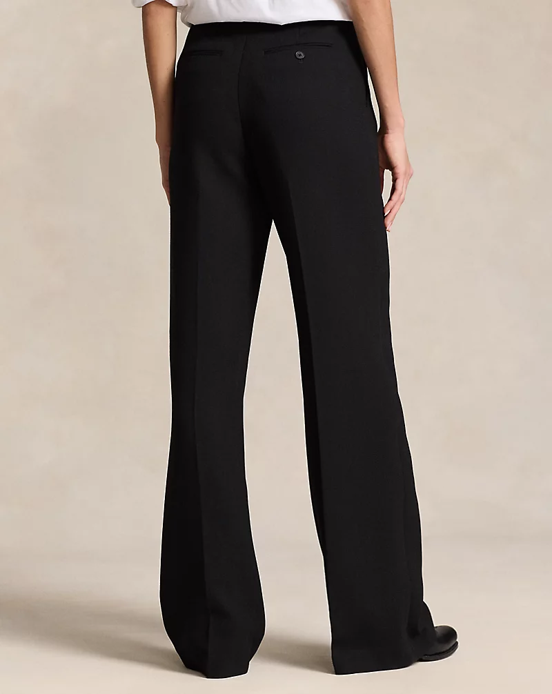 Wool Crepe Wide-Leg Pant