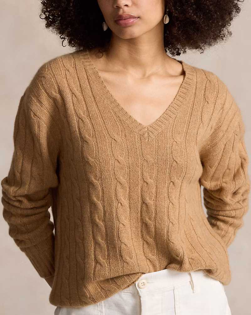 Ralph Lauren Relaxed Fit Cable Cashmere Sweater