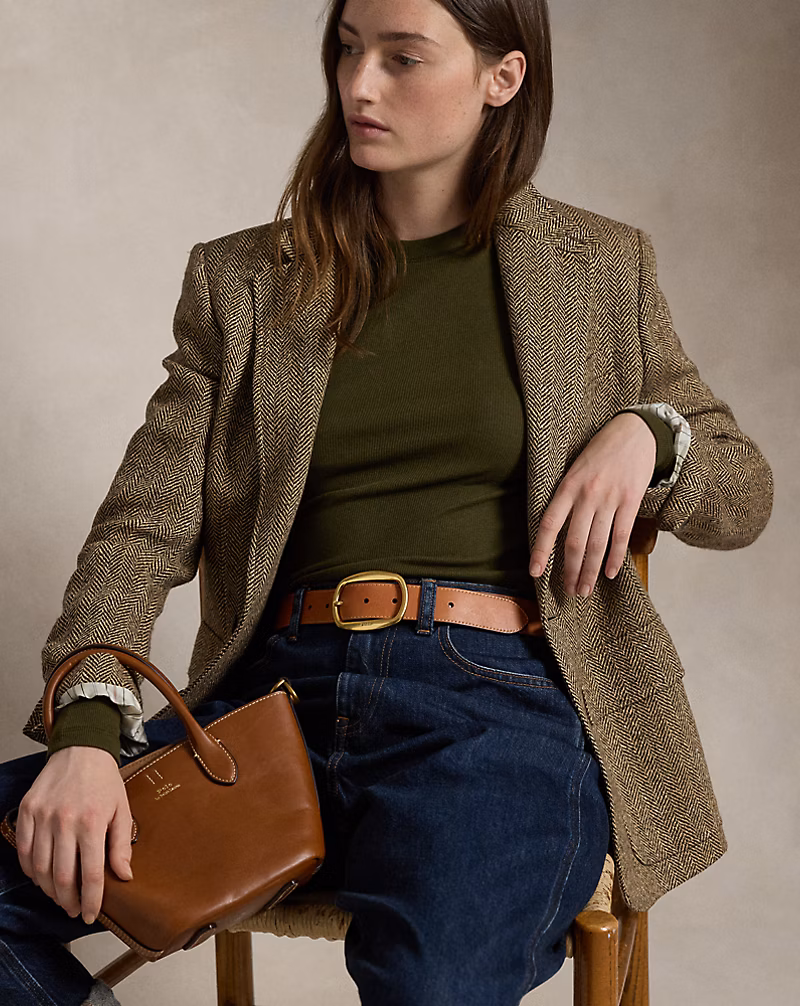 Ribbed Crewneck Long-Sleeve Tee