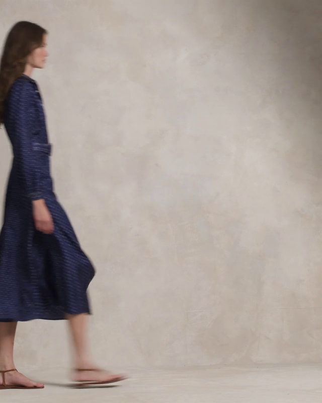 Mixed-Print Mulberry Silk Shirtdress