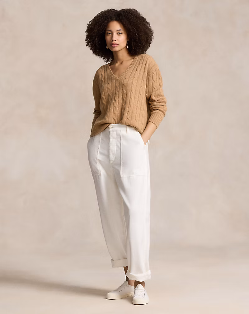 Ralph Lauren Relaxed Fit Cable Cashmere Sweater