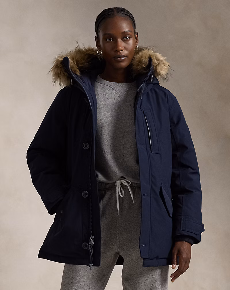 Faux-Fur-Trim Down Parka