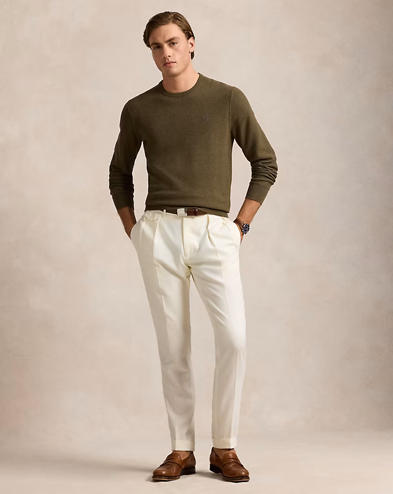Textured Cotton Crewneck Sweater