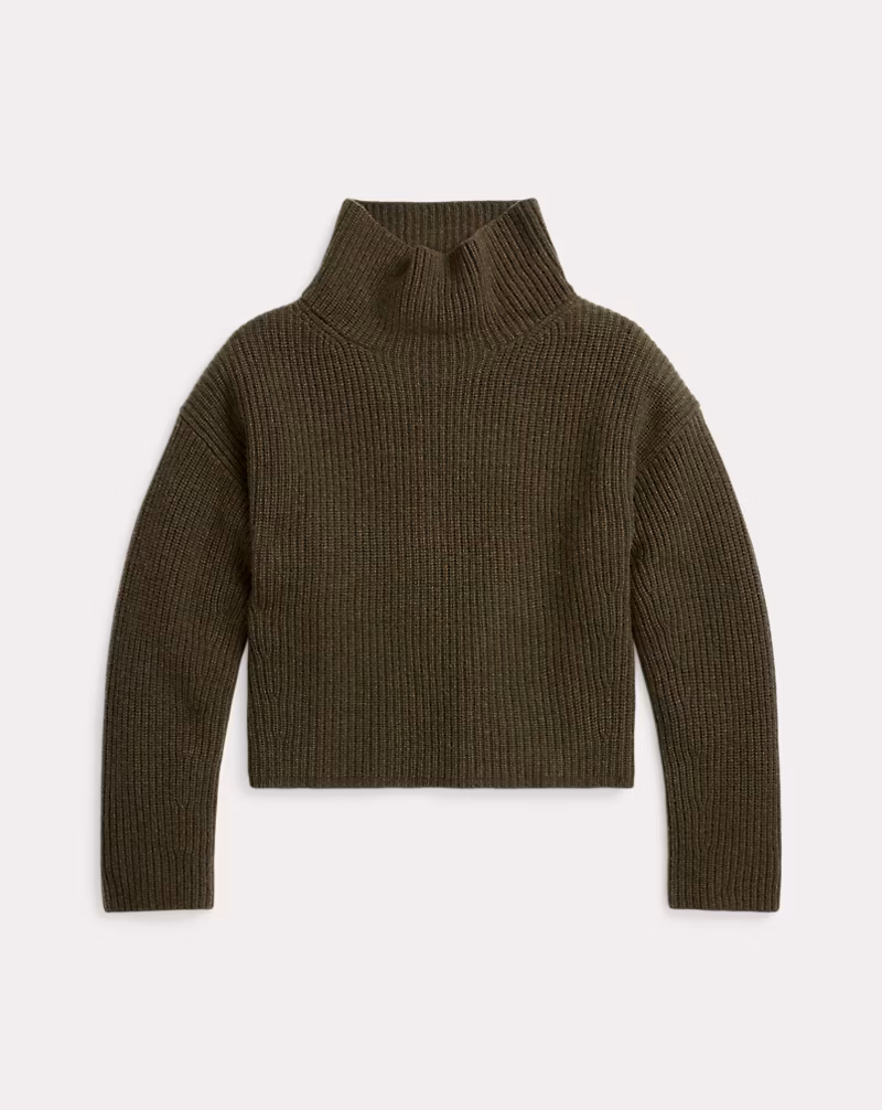 Ralph Lauren Ribbed Wool-Cashmere Mockneck Sweater