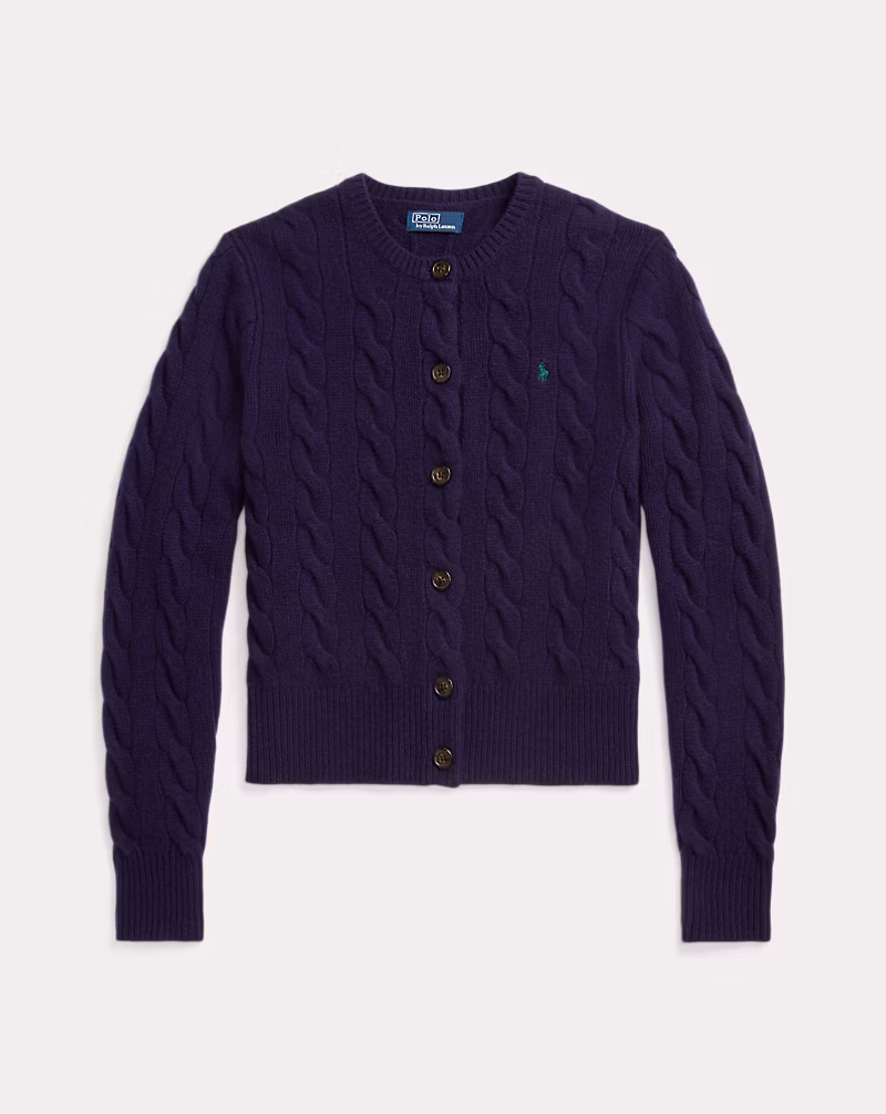 Cable-Knit Wool-Cashmere Cardigan
