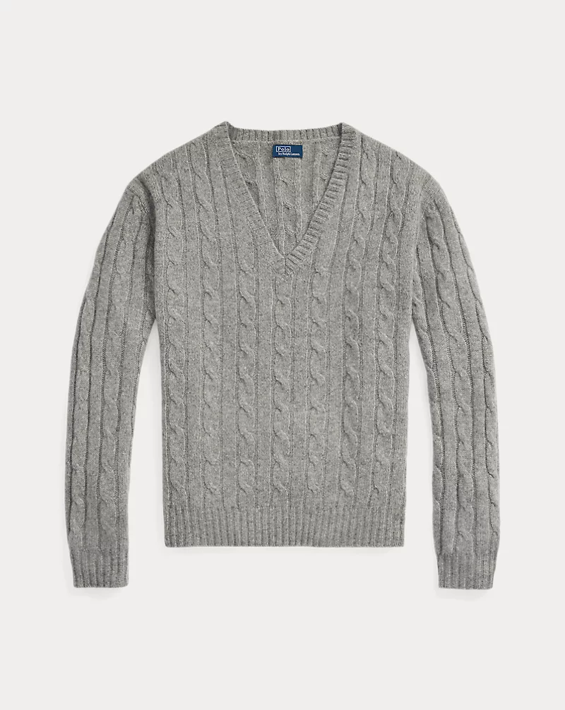Relaxed Fit Cable Cashmere Sweater