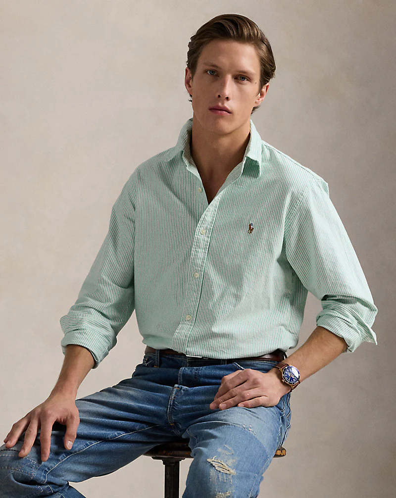 Custom Fit Striped Oxford Shirt