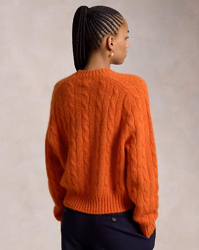Cable-Knit Wool-Blend Crewneck Sweater