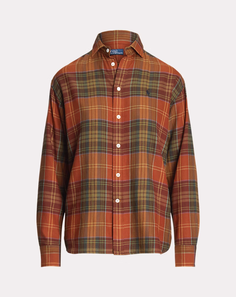 Relaxed Fit Plaid Cotton-Blend Shirt